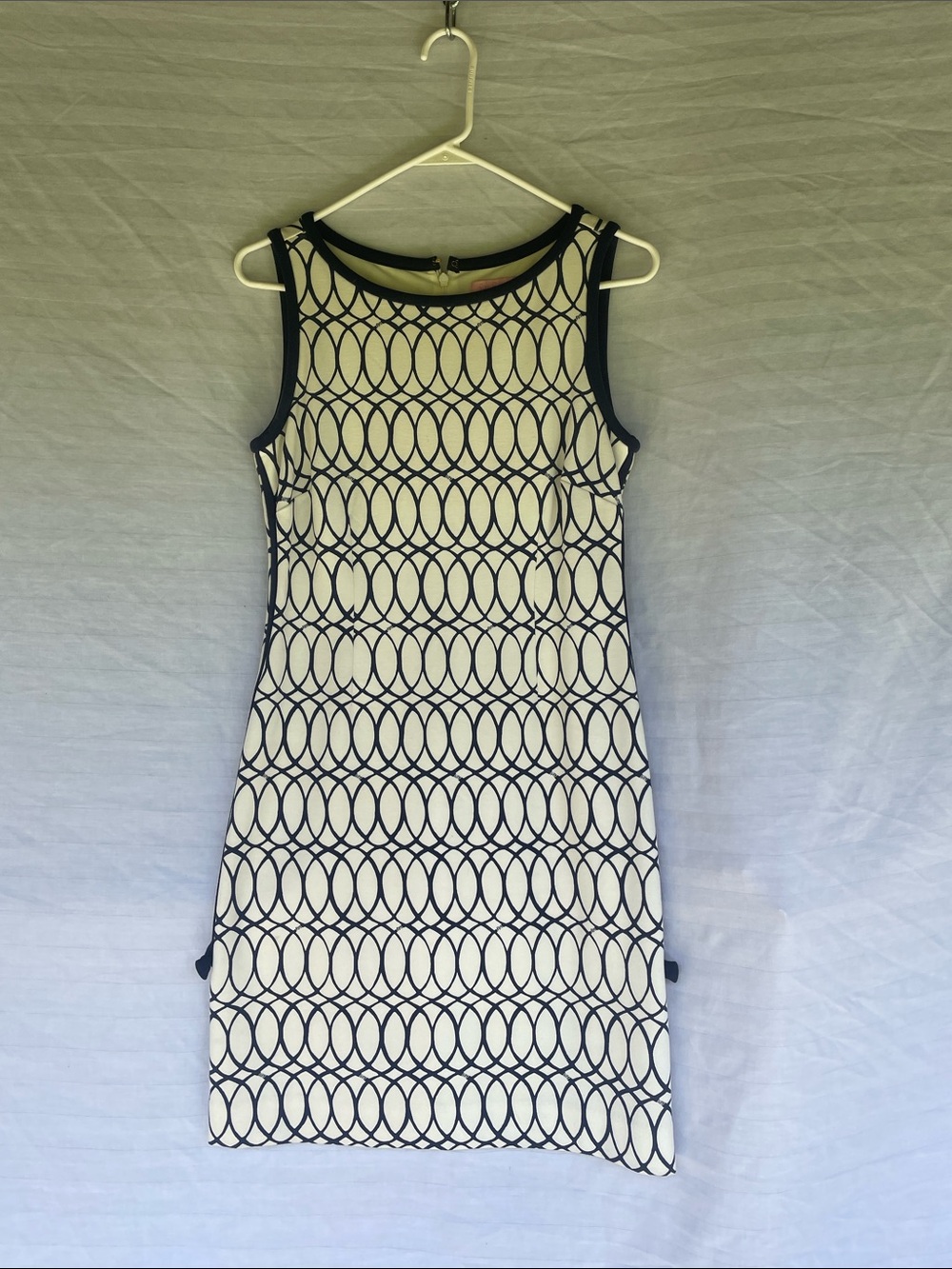 Lilly Pulitzer White Mini Dress with Navy Oval Motif